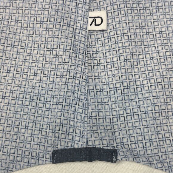 7 Diamonds Men's Toledo 4 Way Stretch Short Sleeve Shirt/Lt Blue Geometric - M - Picture 8 of 10